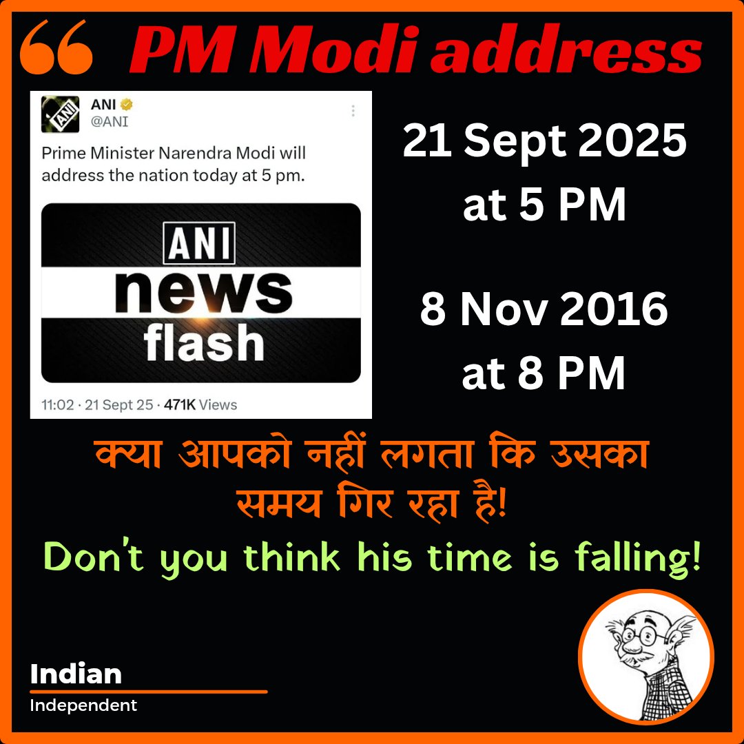 NadeemNaqviNNg's tweet image. Don&apos;t you think his time is falling!
क्या आपको नहीं लगता कि उसका समय गिर रहा है!
#ModiAddress #Modi #h1bvisa