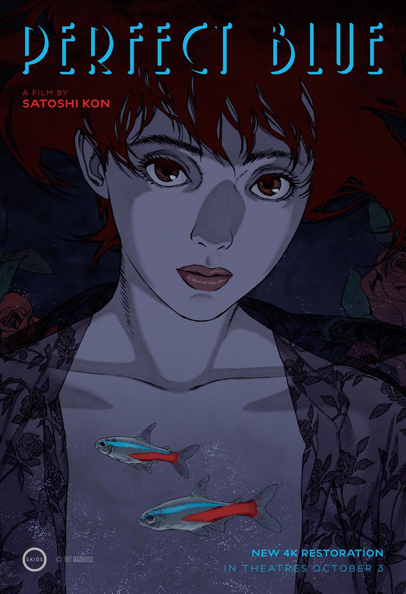 editingsuite's tweet image. Póster oficial de la versión reataurada en 4K de PERFECT BLUE (1997) gracias a @GKIDSfilms😍