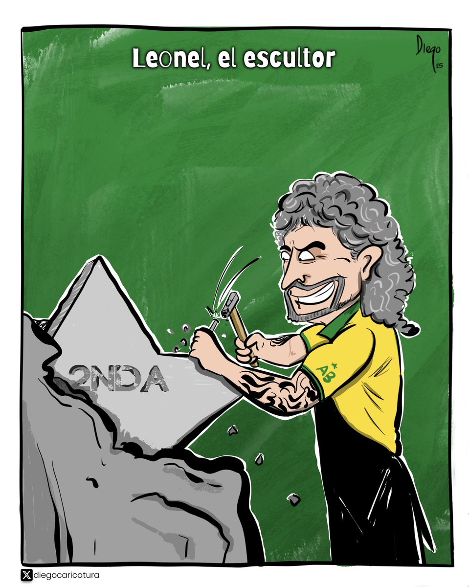 diegocaricatura's tweet photo. ⚽️LEONEL, EL ESCULTOR 🐆