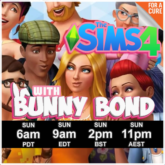 The penultimate stream of Game Over for Dementia is live!

<a href="/TheBunnyBond/">❤️BunnyBond ❤️</a> is playing Sims on Sunday, come hang out, show support, and help us raise funds for <a href="/AlzResearchUK/">Alzheimer's Research UK</a> 💜

Watch here 👉 twitch.tv/thebunnybond