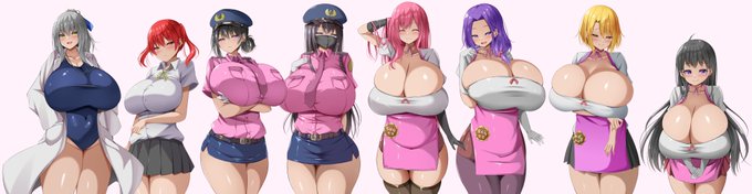 次回作(たぶん12月)のおっぱい大きい人たち並べました。みんなパイズリが好きなんだって! 