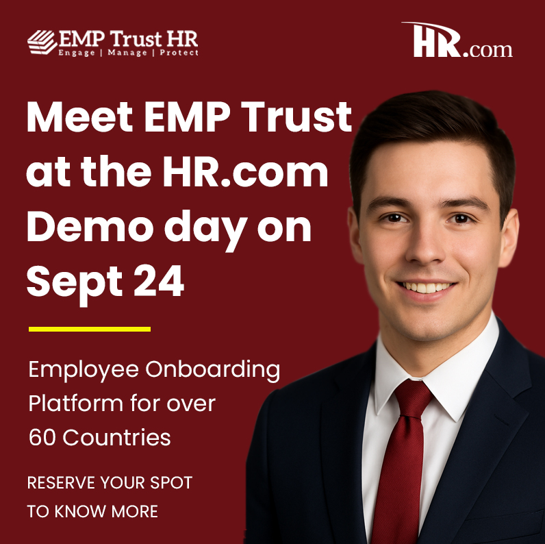 Just three days to go: EMP Trust goes live at <a href="/HRdotcom/">HR.com</a> Demo Day. Register now to see our platform in action: hubs.ly/Q03Kdd3K0
#EMPTrust #HRTech #FutureOfWork #HRcom #HRDemoDay #HRCompliance #I9Compliance #EmployeeOnboarding #HRLeaders #HRTechConference #HumanResources