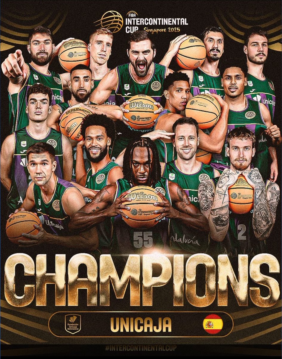 El <a href="/unicajaCB/">UnicajaCB</a> sigue haciendo historia!

Orgullo de equipo! 

Enhorabuena y gracias por llevar al baloncesto español a lo más alto

#IntercontinentalCup