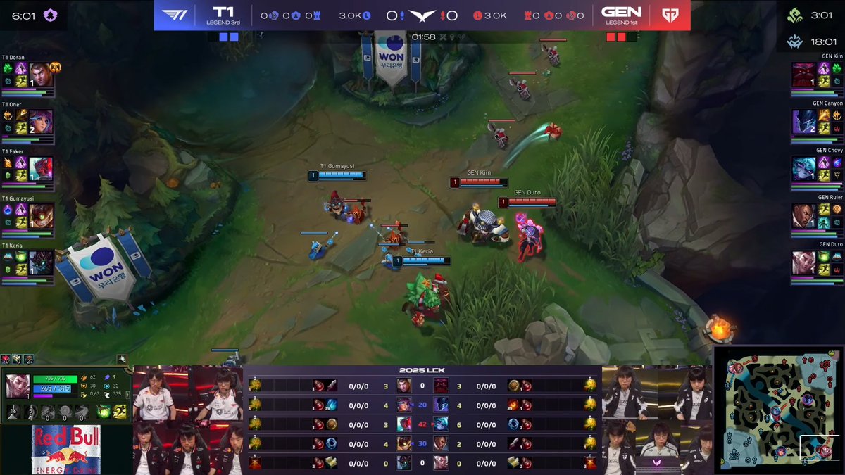 ⚠️現在LCKでは新たなスワップ戦術が流行中⚠️

自分の配信内ではこのスワップ戦術を「脱法スワップ」と呼んでいますが、以前のスワップとは違い、1レベ段階でADCを1人でTOPに置いて、TOPとSUPを2人でBOTに置くという戦術です

LCKの公式戦で最初に運用されたのは9/17のHLE vs