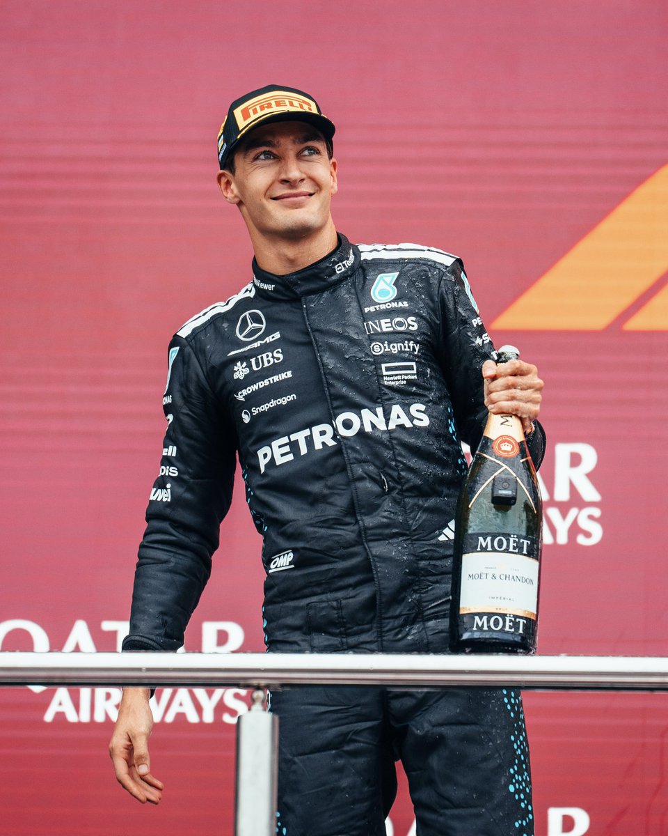 MercedesAMGF1's tweet photo. From not feeling 100% all weekend, to a strong drive to the podium. Incredible job, George 👏 https://t.co/i6JqGJCnNz