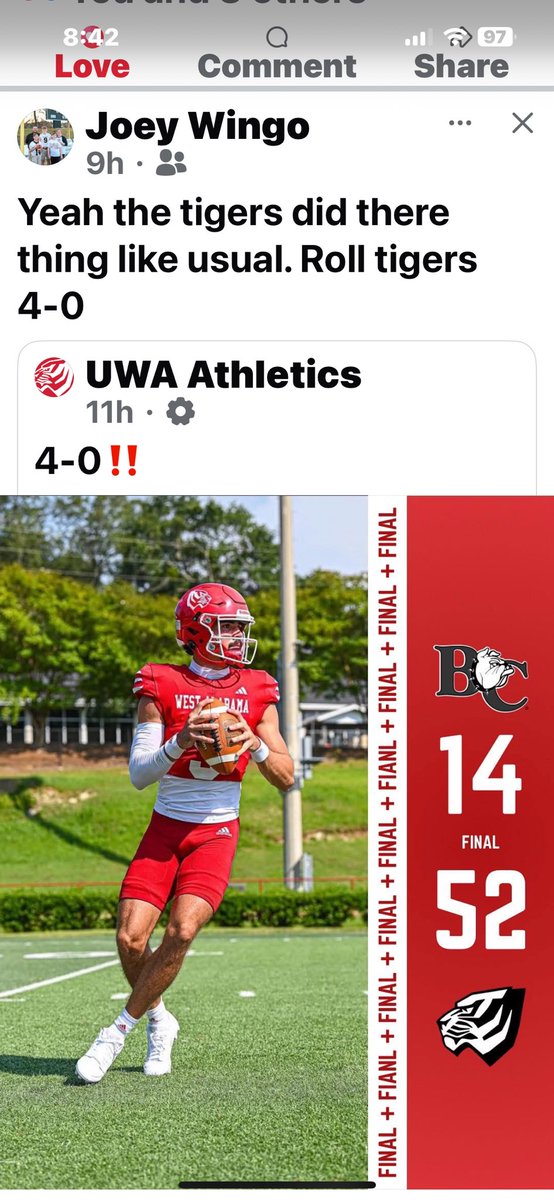 Coach Cochran is 4-0. Go Tigers 😎🐝❤️🐅🏈 <a href="/finebaum/">Paul Finebaum</a>  <a href="/SapientJim45/">@SapientJim45 = JfT ✝️🇺🇸 Welcome Followers‼️</a>