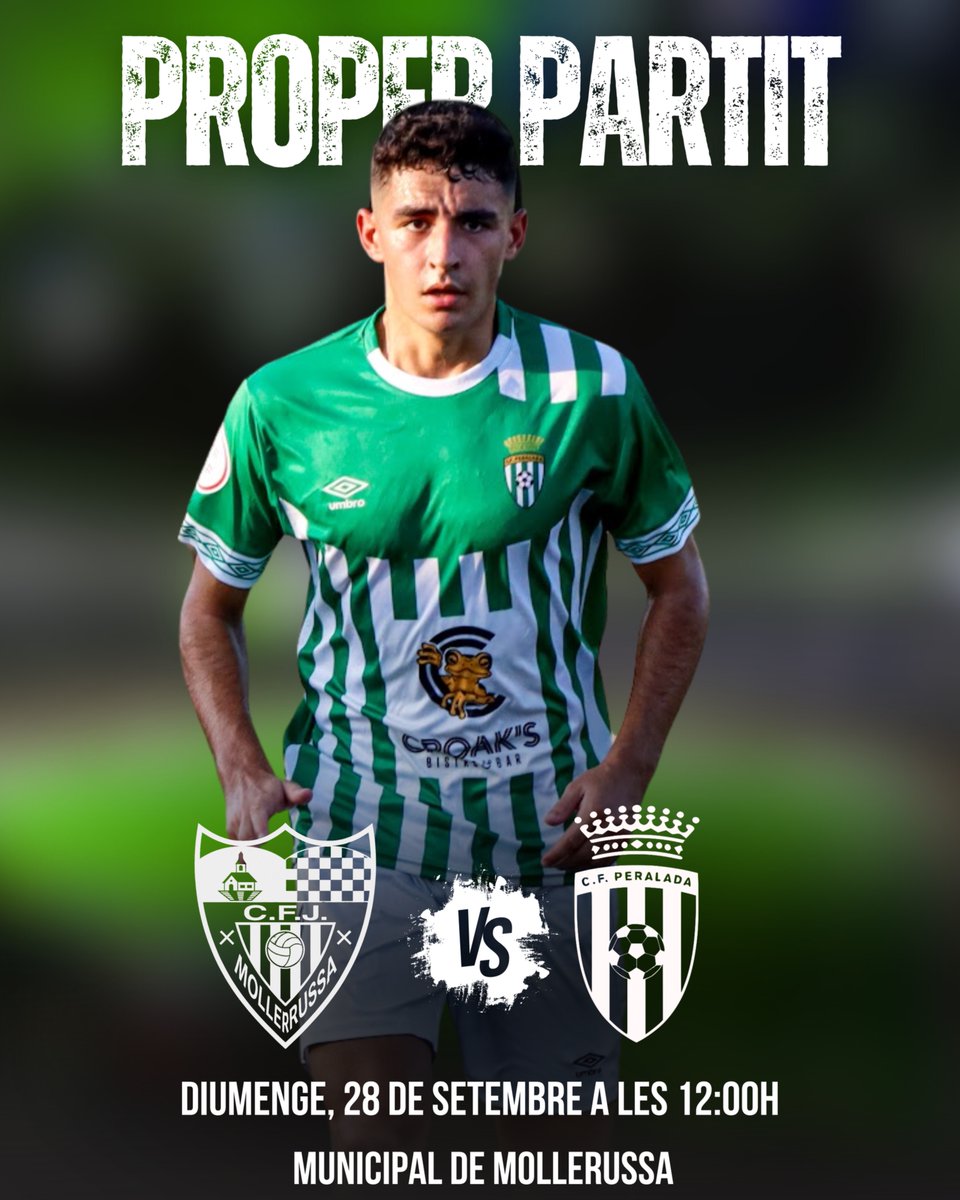 CFPeralada's tweet image. 𝗣𝗿𝗼𝗽𝗲𝗿 𝗣𝗮𝗿𝘁𝗶𝘁 ⚔️🔥

Aquest diumenge toca desplaçament a la 4a jornada de lliga 💪💚

📅 Diumenge, 28 de setembre
🕛 12:00h
🏟️ Municipal de Mollerussa
⚔️ @CFJ_Mollerussa 🆚 @cfperalada

📸 @sergi_casa 🔝

Gràcies: @TotSalons🙌

#3rfef #ProperPartit  #SomPeralada 💚⚔️