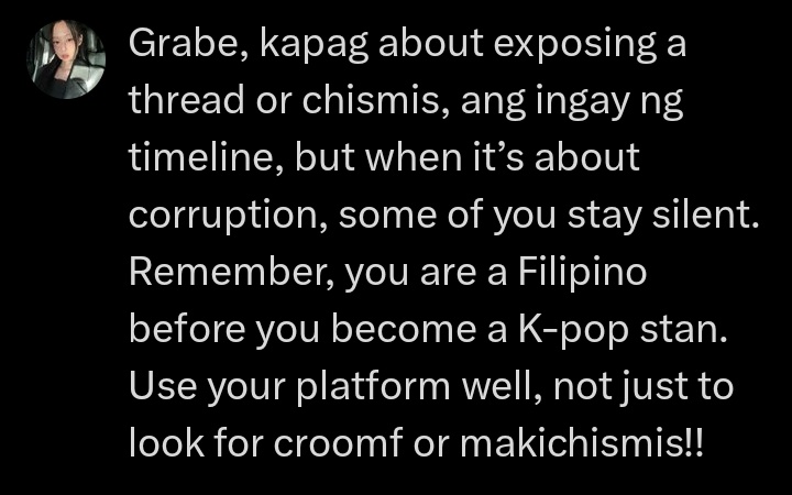 Your account is not about aesthetic — use your platform well !

#TrillionPesoMarch #BahaSaLuneta