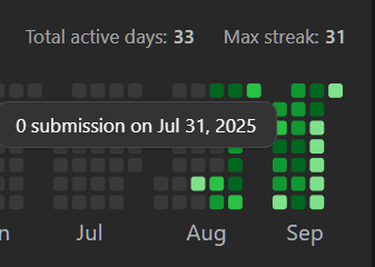 DevSagarKrJha's tweet image. Stacking greens, one day at a time 🟩🚀

 #LeetCode #CodingStreak #100DaysOfCode
