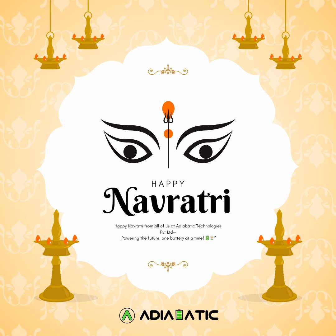 Adiabatic_IN's tweet image. "Just like our batteries, may your Navratri be charged with endless energy and joy!"
#HappyNavratri #Navratri2025 #FestiveEnergy #AdiabaticTechnologies #LithiumIonBattery #PoweringTheFuture #SustainableEnergy #GreenTechnology #Innovation