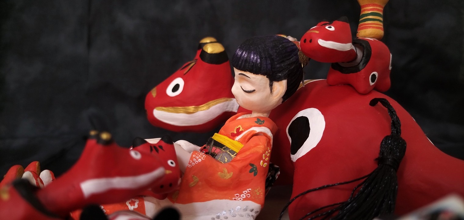 張り子人形　創作張り子　チャンスの神様 宮島張り子の『天神』 | 象々の郷土玩具