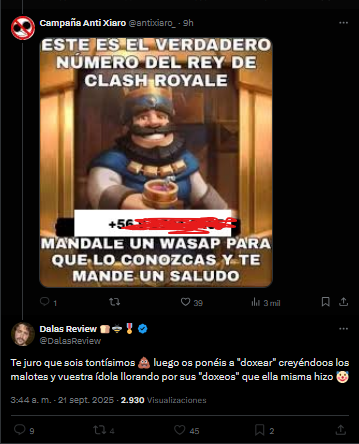 Dalas confundiendo un Doxxeo hacia Numi como un doxxeo hacia el.