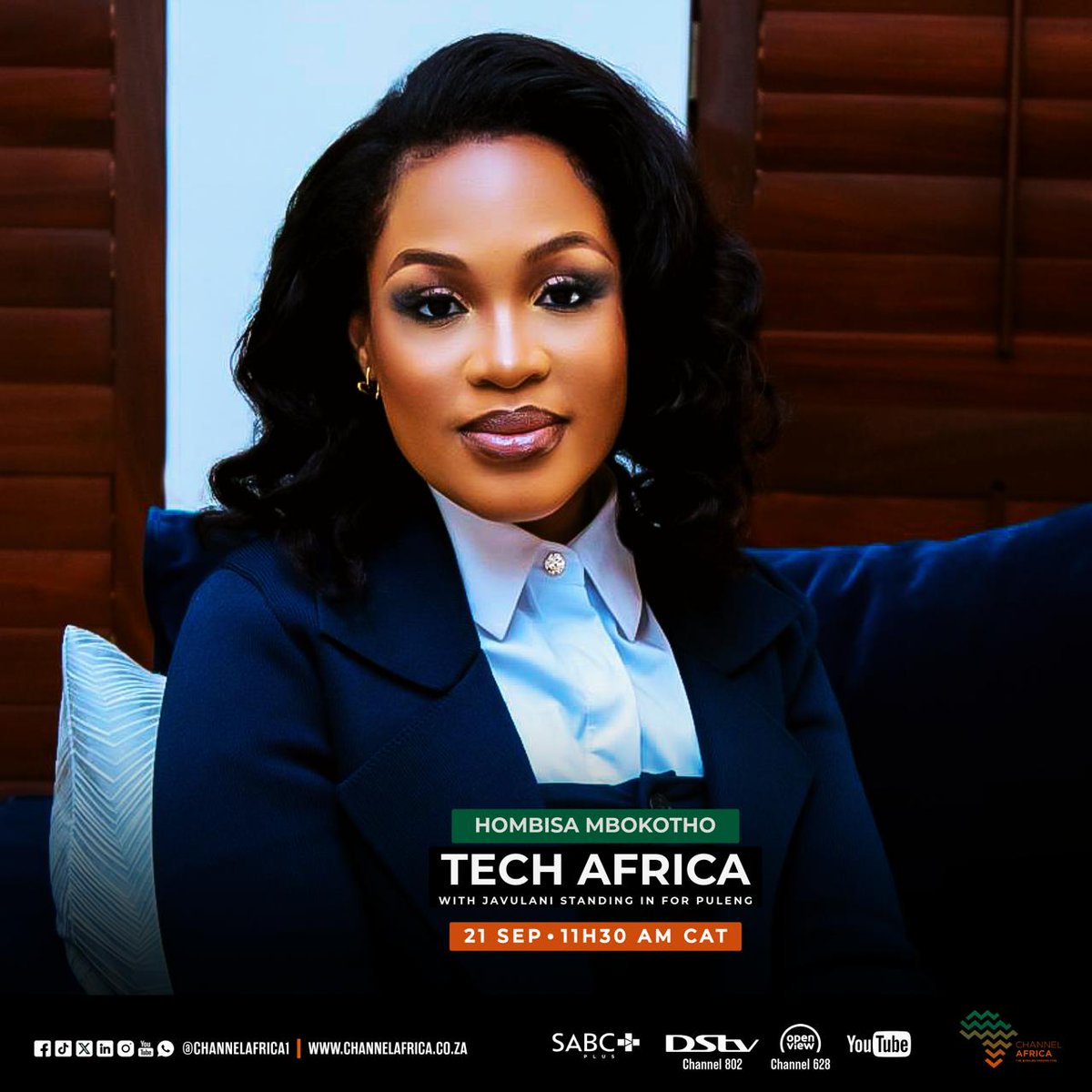 channelafrica1's tweet image. [ON AIR] @JavulaniNkolele is joined by Hombisa Mbokotho, an award-winning businesswoman originally from Enkozo village Flagstaff in the Eastern Cape.

We speak about how women are shaping the future of technology.

#TechAfrica #WomenInTechnology #Technology