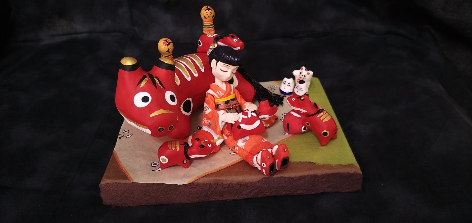 張り子人形　創作張り子　チャンスの神様 宮島張り子の『天神』 | 象々の郷土玩具