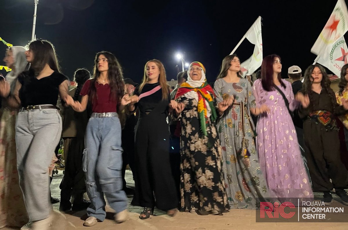RojavaIC's tweet image. Yesterday, celebrations were held throughout NES for Democratic Union Party’s (PYD) 22nd anniversary. The political party put out a statement reflecting on its work & ongoing focus on addressing political & social challenges in Syria.
Rashid Ahmed, PYD member from Afrin, told…