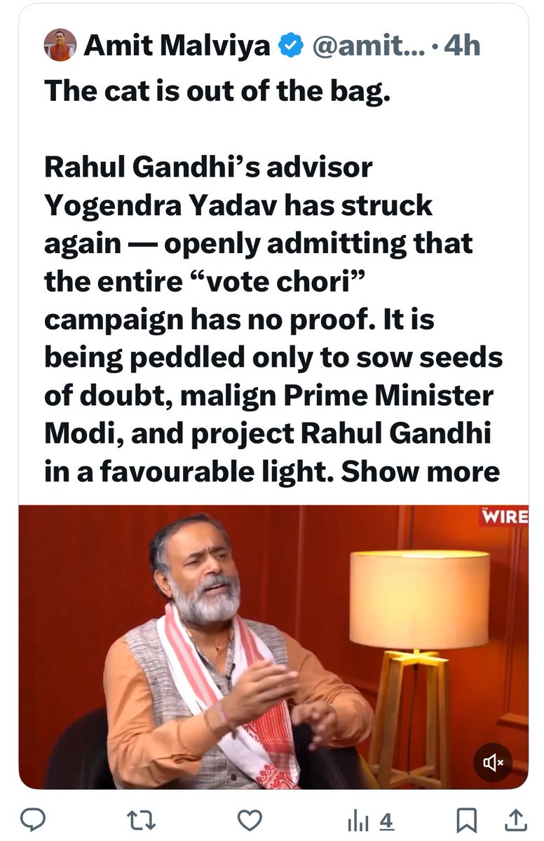 I’m grateful to BJP IT cell for spreading a clip of my interview to The Wire. I don’t have the paid army and money to boost my video as widely as they have. Even the 1 mnt clip they have extracted busts their own propaganda. And helps me make my point: #VoteChori campaign is