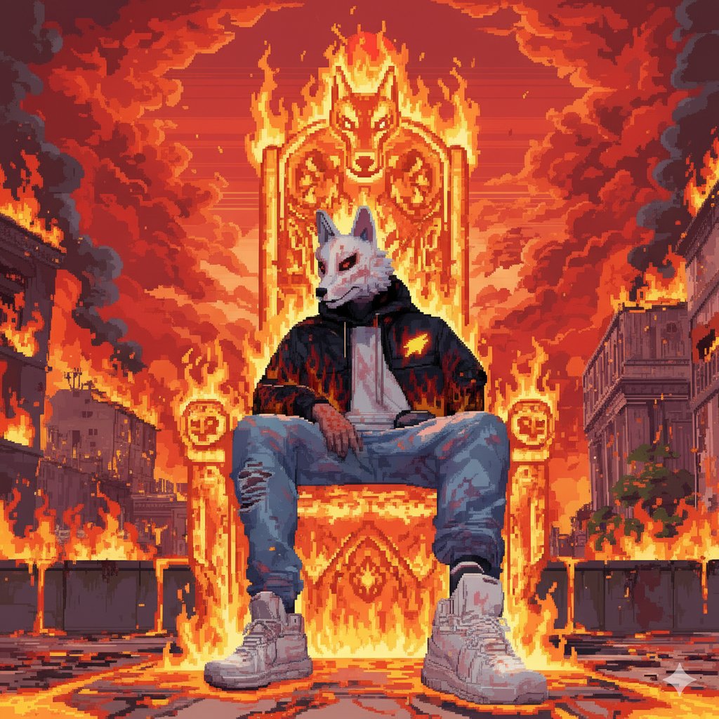hrasyid612's tweet photo. Sitting on the throne of chaos. Ready to unleash the 🔥 Inferno Pack 🔥

@WolfNationNFT 

#WolfNation #TheHunt #InfernoPack https://t.co/0ATohPxxii
