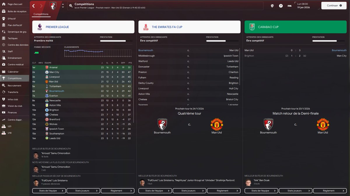 🚨 REMONTADA EN PREMIER LEAGUE ! ✅🏴󠁧󠁢󠁥󠁮󠁧󠁿

🎮 Fin de saison sous tension avec Bournemouth sur #FM24 🍒
➡️ Objectif : la Ligue des Champions ⭐️
Mais… pourquoi pas rêver du titre ? 🏆🔥

⏰ Rendez-vous à 13h00
📺 twitch.tv/ythnk