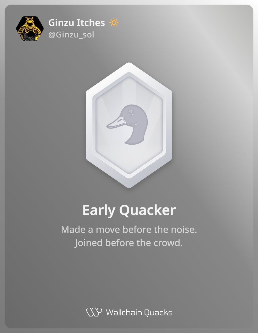 Just unlocked the Early Quacker on @wallchain_xyz 🏆

How cool is that?

Feels great to have my contributions recognized.

How’s Wallchain Quacks been treating you so far?

Not on board yet? Drop a comment for an invite 👇🦆
