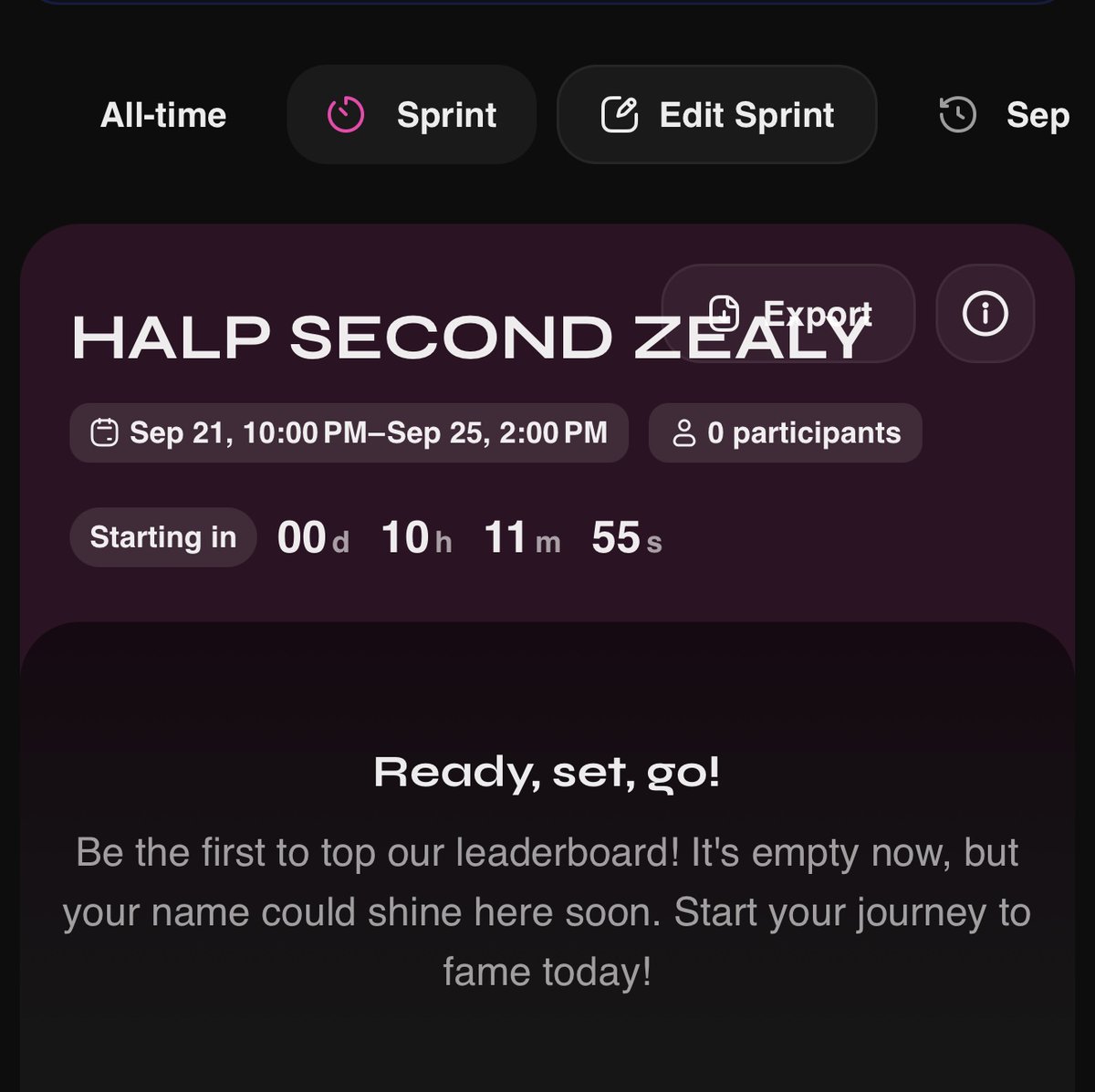 Our second sprint will be launching at 10pm UTC tonight @ zealy.io/cw/halp. It will be mainly focused on bringing some new members here, getting word out about our plans, and trending and holding our coin on pump.fun as a community. Please check past pinned