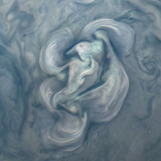 NightSkyToday's tweet image. NASA&apos;s Juno spacecraft captures incredibly detailed images of the cloud tops of Jupiter. This image was taken on 8 November 2020 during Juno&apos;s thirtieth close pass by the planet.