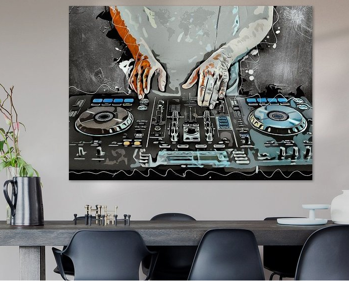 DJ set music art #dj #music by JBJart Justyna Jaszke on canvas, poster, wallpaper and more artheroes.com/en/shopartwork… #music #djmusic