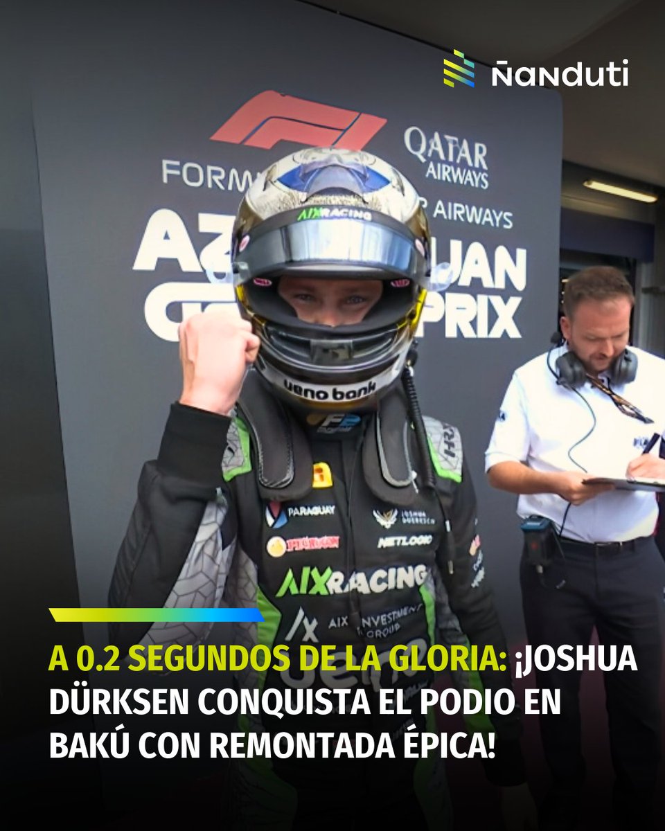 🤩En una carrera que pasará a la historia del automovilismo paraguayo, el piloto compatriota Joshua Dürksen conquistó un impresionante segundo lugar en la Carrera Principal de Fórmula 2 en el exigente Circuito Urbano de Baku.

😱Partiendo desde la decimoquinta posición (P15), el