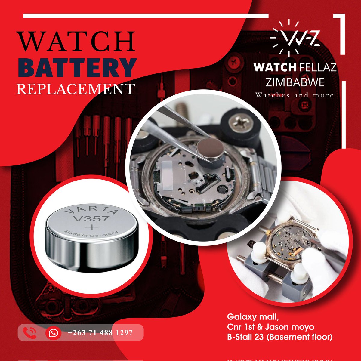 watchfellaz's tweet image. Hi guys. We are your trusted fellaz for original watch brands, watch batteries, belts, glass&amp;amp; more.

Call or app: 0714881297

We also sell imported boxed genuine soft leather wallets

Visit: Galaxy Mall, 1st&amp;amp; Jason Moyo, B-Stall 23 (Basement floor)

#redmarketsunday
@iMisred