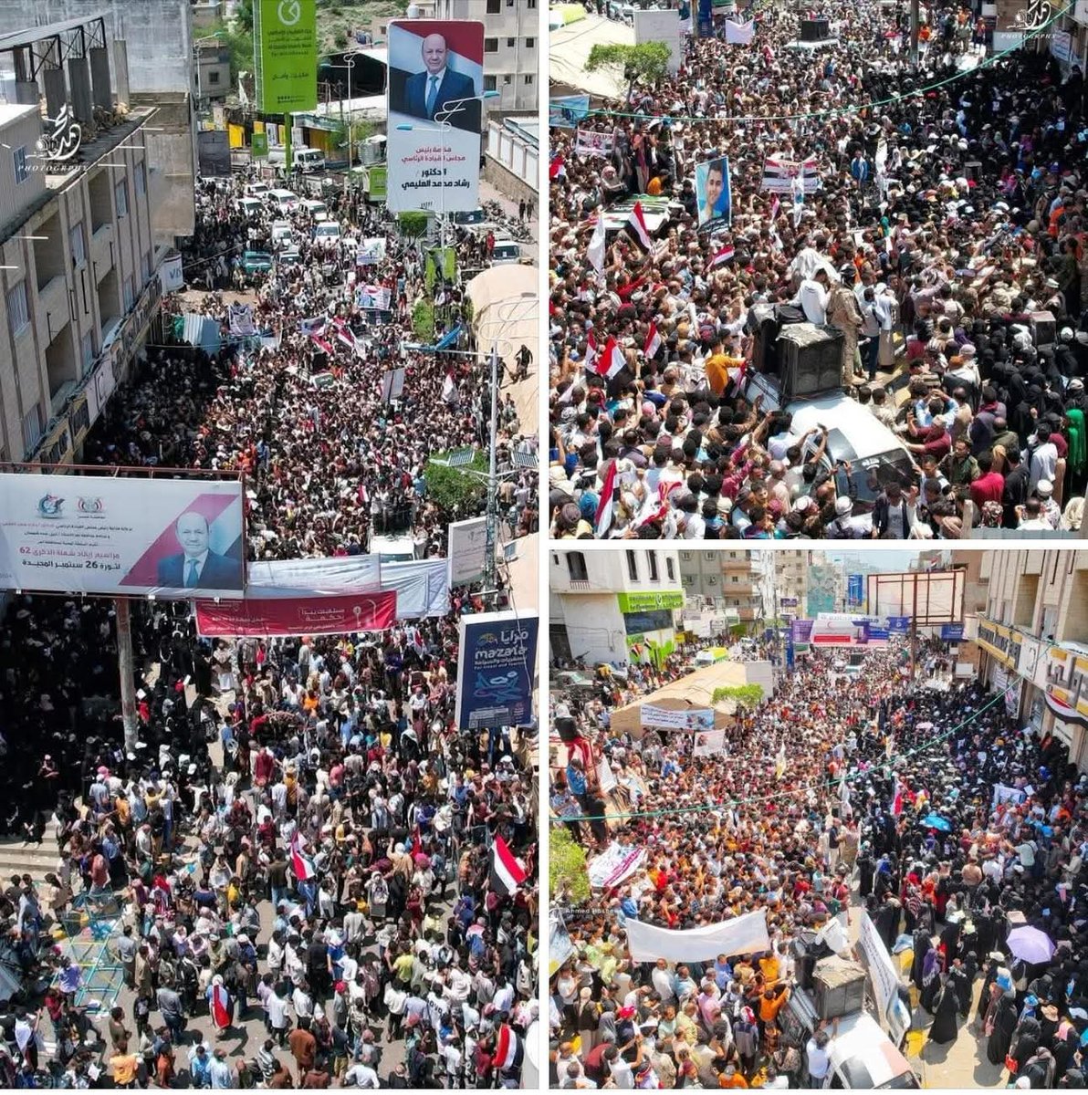 أحرار تعز يقطعون الطريق على الانتهازيين وأصحاب الدفع المسبق ويخرجون الى الشارع انتصارا لدم الشهيدة افتهان