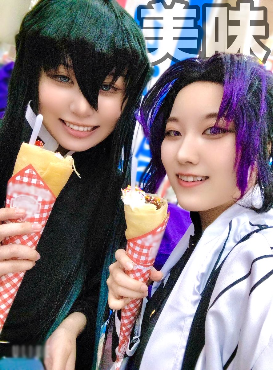 クレープ食べてニッコニコな
むいさんとしのぶさん

むいさん▷▶苺食べたシゼ
しのぶさん▷▶チョコルゼ <a href="/ichkara0e/">ルゼ</a> 

 #サツコス