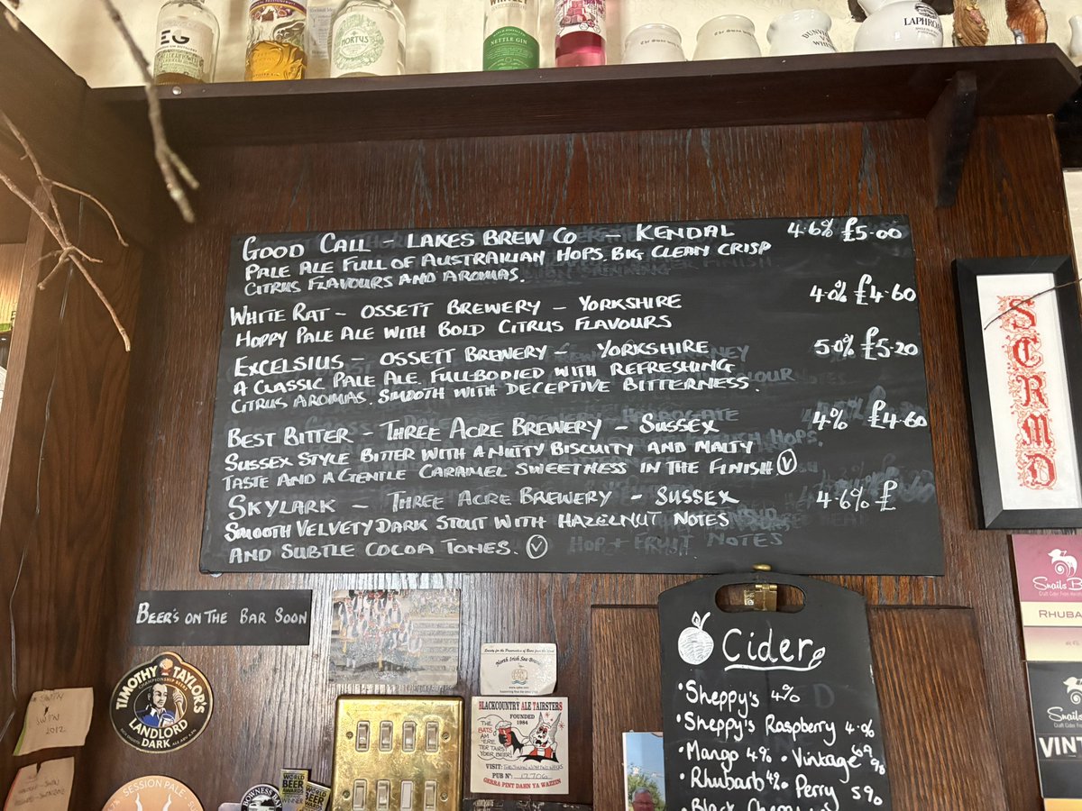 On the bar this sunny autumnal Sunday 
<a href="/lakesbrewco/">Lakes Brew Co</a>, <a href="/ossettbrewery/">Ossett Brewery</a> &amp; <a href="/Three_Acre/">Three Acre Brewery</a>