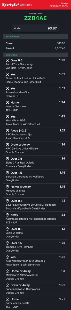 bruce_tips's tweet image. ME5MNG  500 odds 
ZZB4AE  93 odds 
W66UJX  120 odds
ZXGQ46  20 odds 
T7UDXD  15 odds
Chose your poison and stake responsibly
We pray for the boom 💥