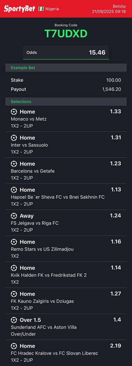 bruce_tips's tweet image. ME5MNG  500 odds 
ZZB4AE  93 odds 
W66UJX  120 odds
ZXGQ46  20 odds 
T7UDXD  15 odds
Chose your poison and stake responsibly
We pray for the boom 💥