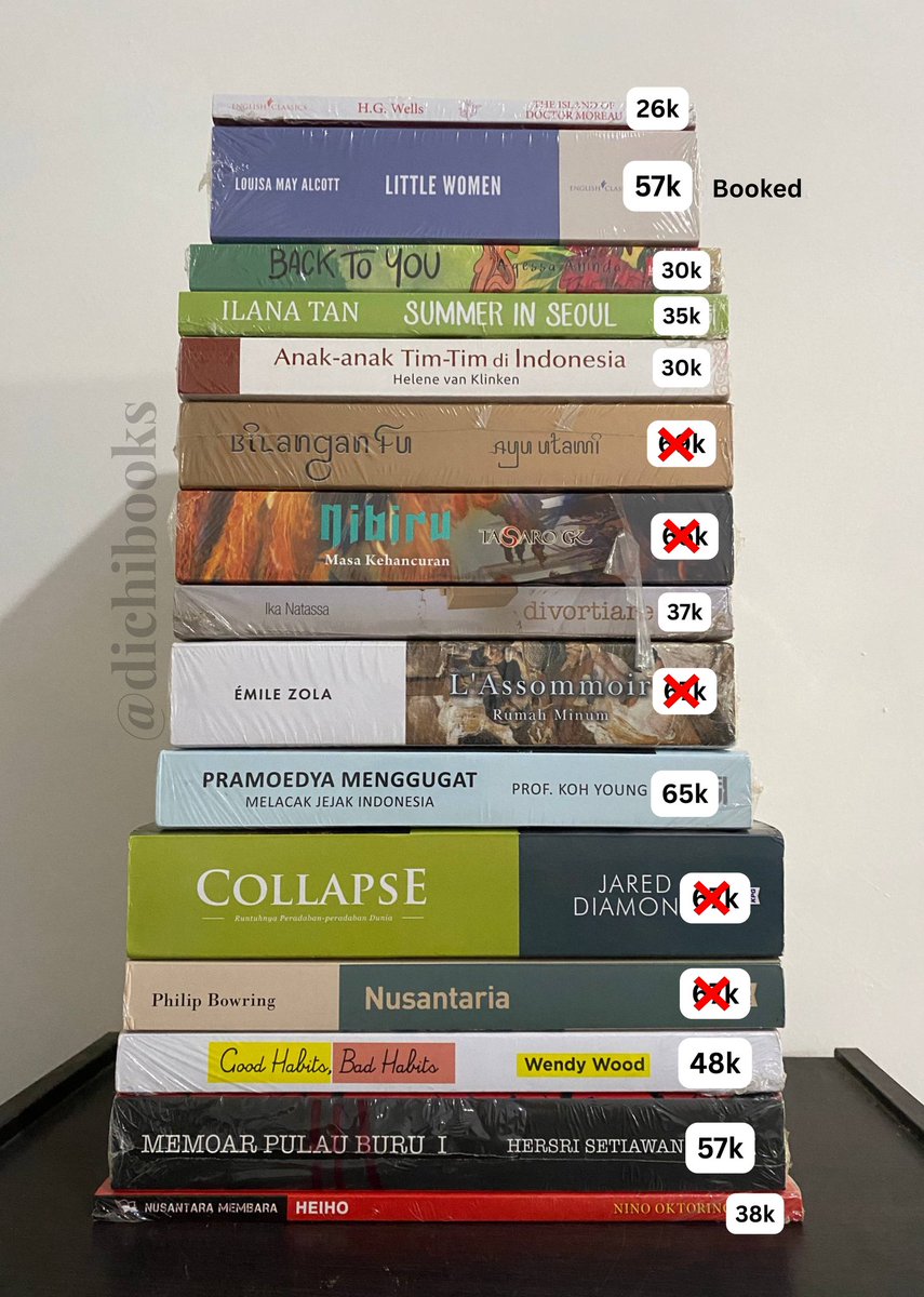 dichibooks's tweet photo. 📚 Wts Novel Preloved/New 📚

Pengiriman via 🍊 sudah freeong (+admin 15-20%) atau manual

📖 Hanya menjual novel Original 
📍 Bandung (COD)

Untuk detail bukunya boleh tanyakan aja yaa!✨️
 
Link Toko : https://t.co/8UfUoPAMBr https://t.co/w97uvu6ow3