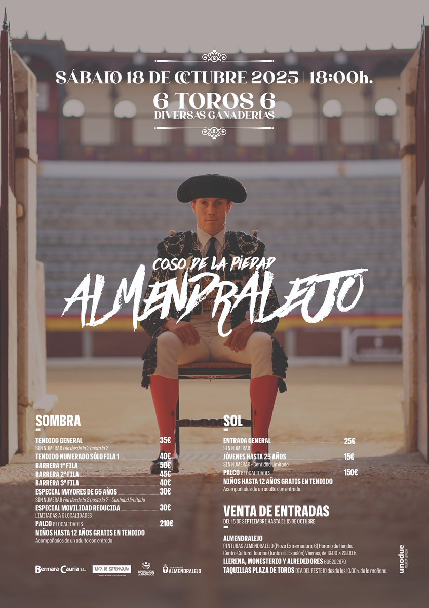 ENTRADAS YA A LA VENTA...

...y comienzo de petición/negación de pases de callejón.
#cuestióndeFE #FE #ArgumentosParaCreer #ElReyDeLosLocosSoyYo
