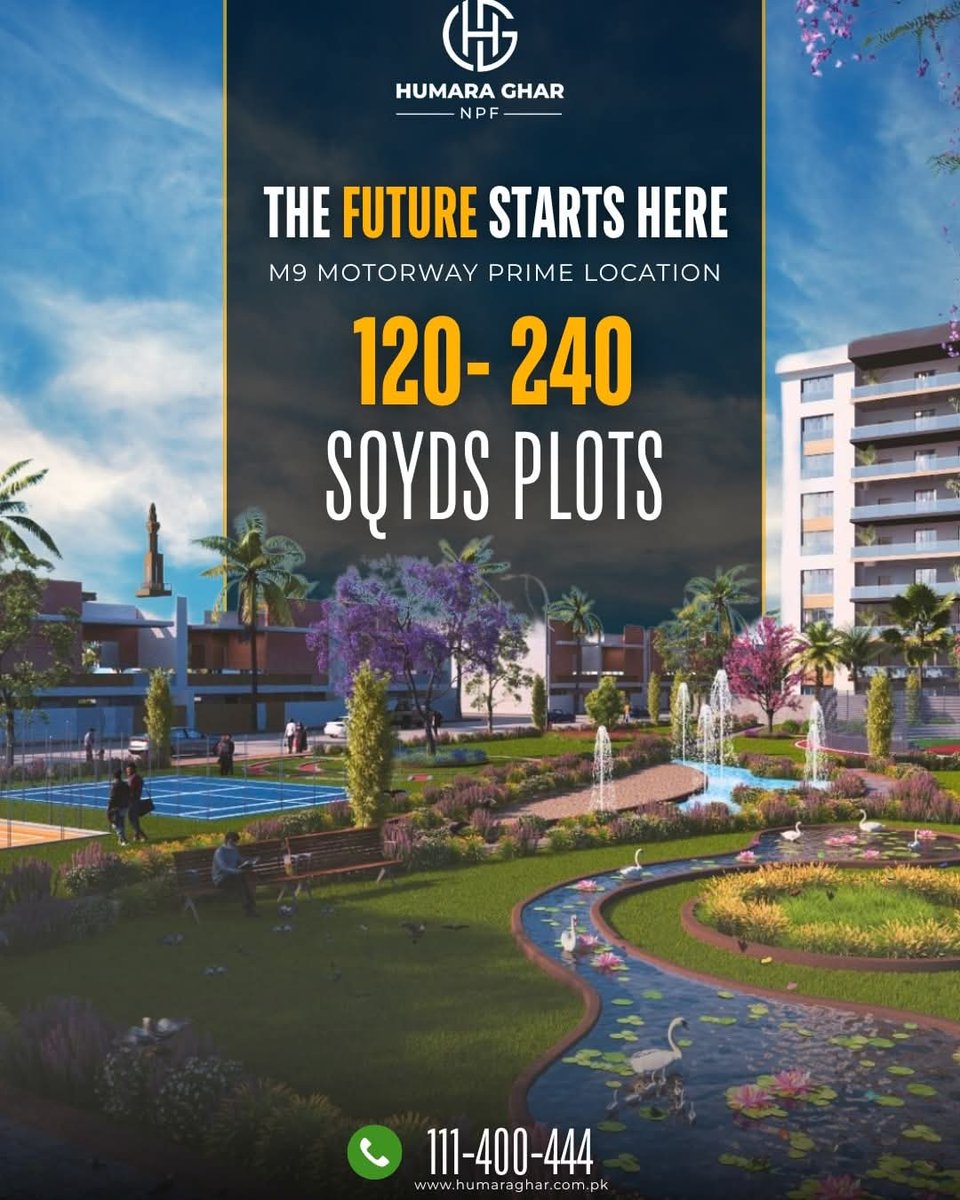 NPFPak's tweet image. A new city is rising — and it begins at 
Humara Ghar NPF.
Located at the prime M9 Motorway.

#HumaraGharNPF #CityIsRising #GatedCommunity #M9Motorway #KarachiLiving #ResidentialPlots