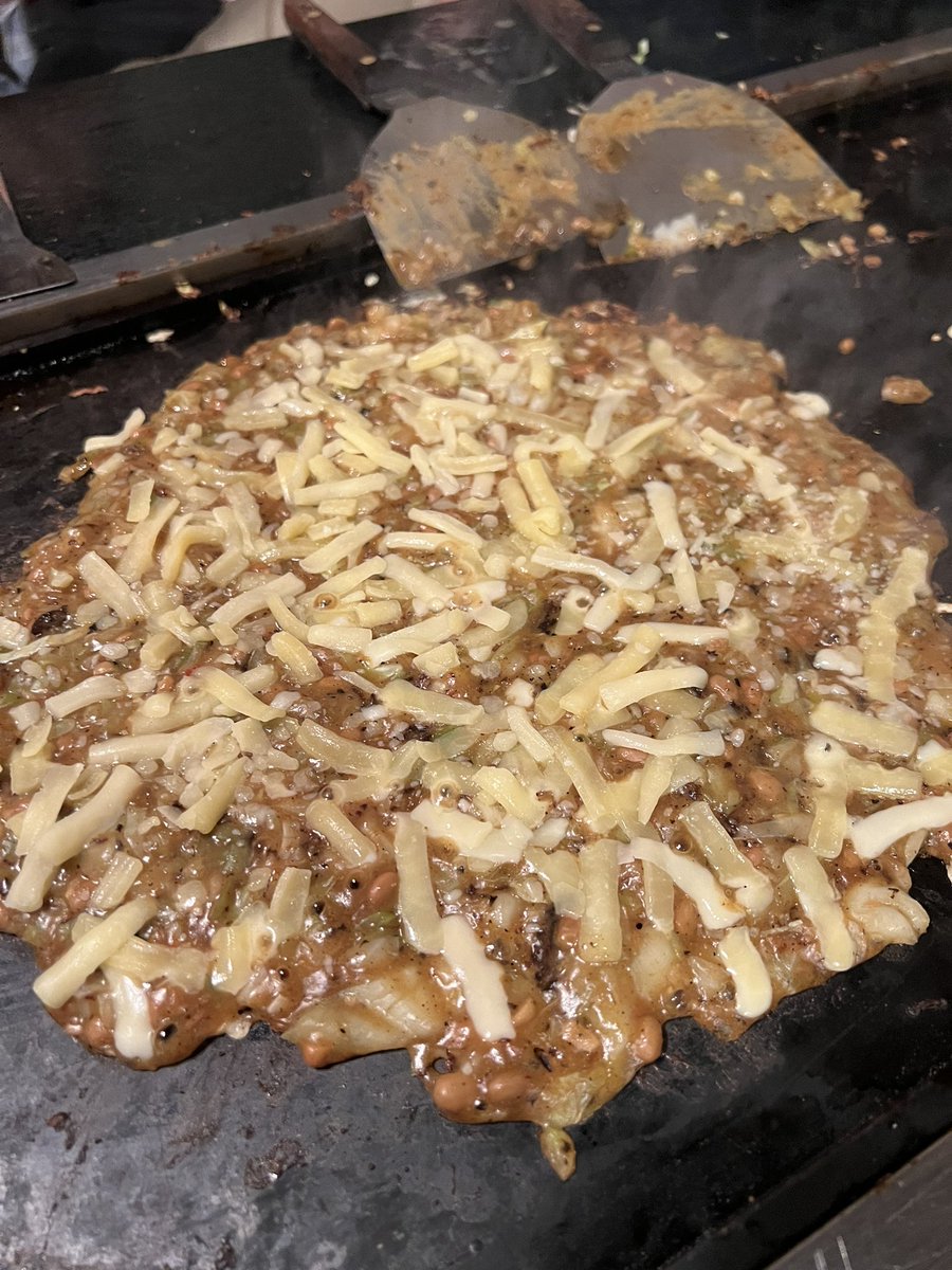 納豆チーズカレーもんじゃみんなに好評でした！