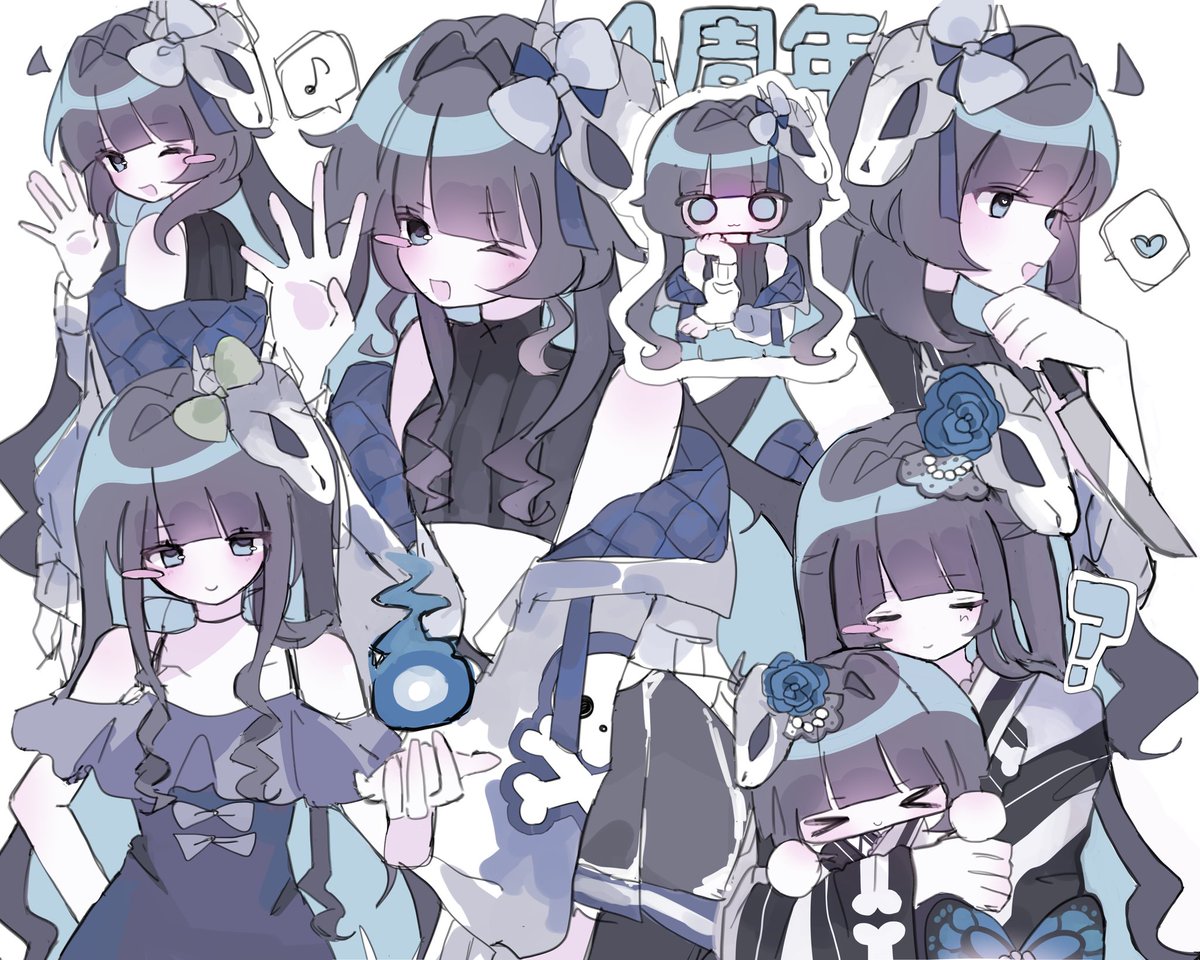 4周年おめでとうございます🩵
#めめもりアート 
#めめ村4周年