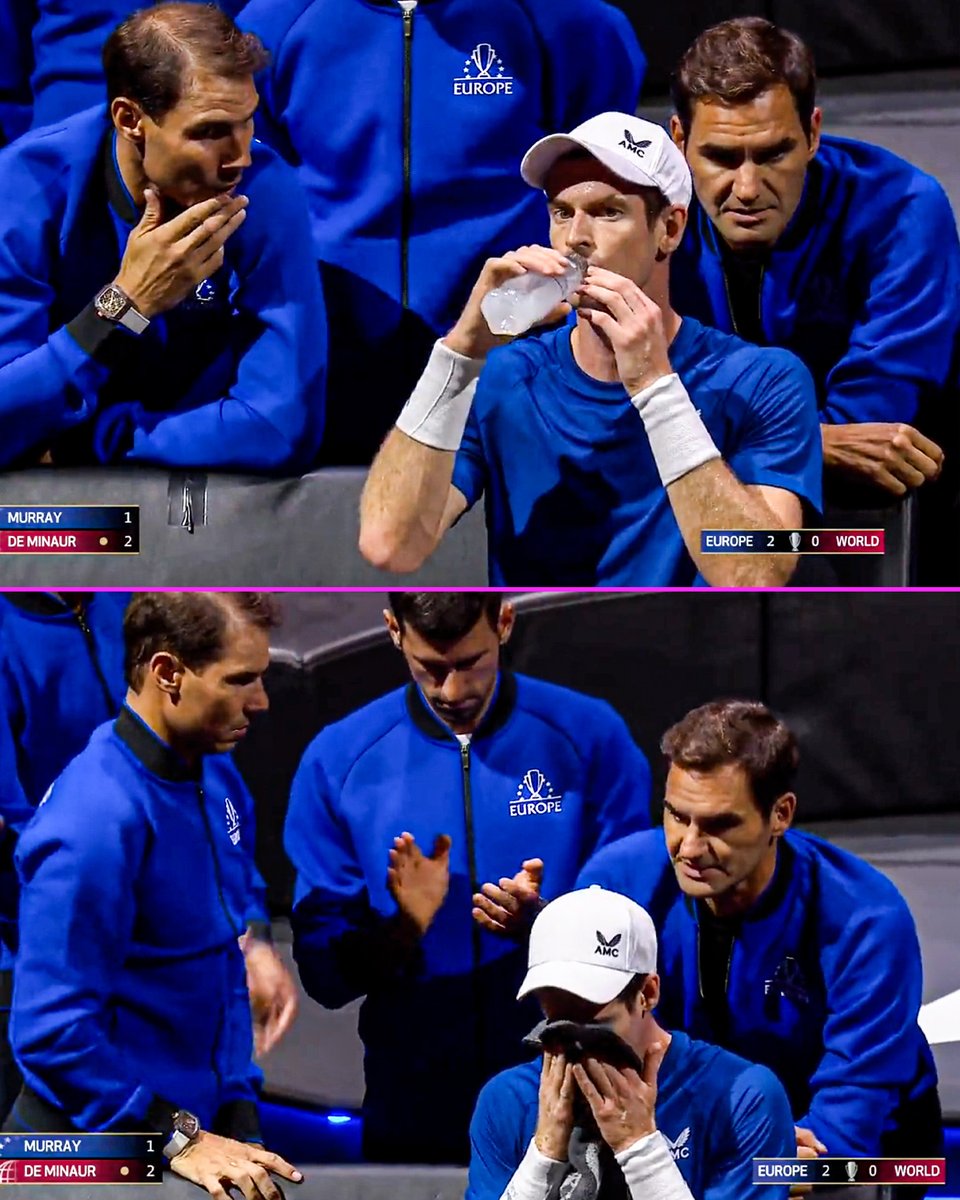 When Andy Murray was getting coaching advice worth 66 Grand Slam titles at the #LaverCup 🤯