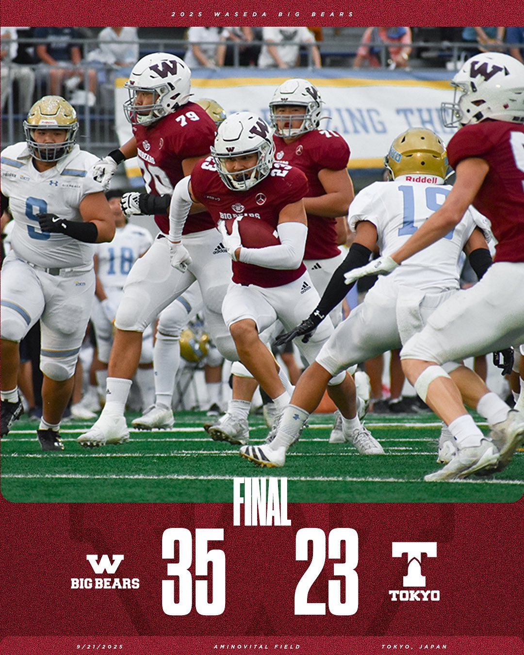 早稲田大学米式蹴球部 BIG BEARS (@wasedafootball) / X