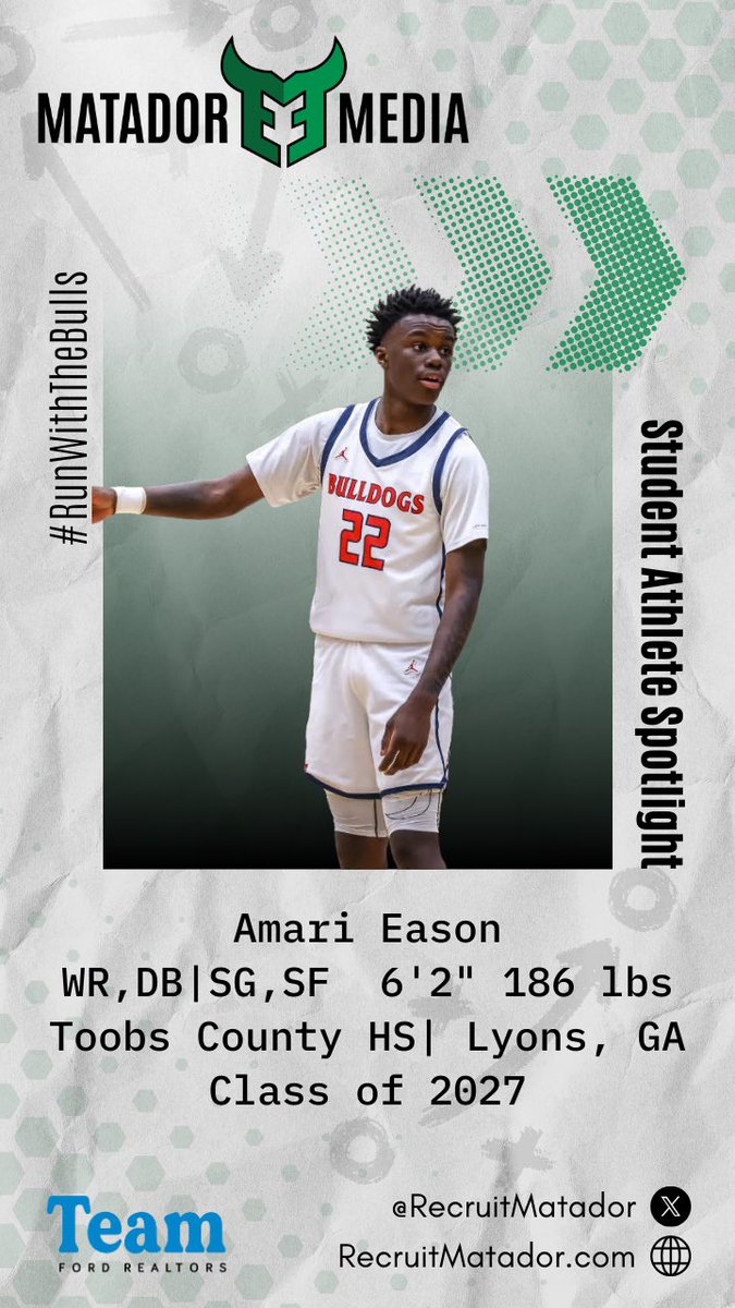 Amari Eason <a href="/marislixd/">Amari Eason</a> 
Class of 2027
Toombs County High School

Athlete Profile
•Height/Weight: 6’2”, 186 lbs
•Sports: Football and Basketball 

Amari is a standout athlete with the size, skill, and athleticism to make an impact on the field. With his combination of height,