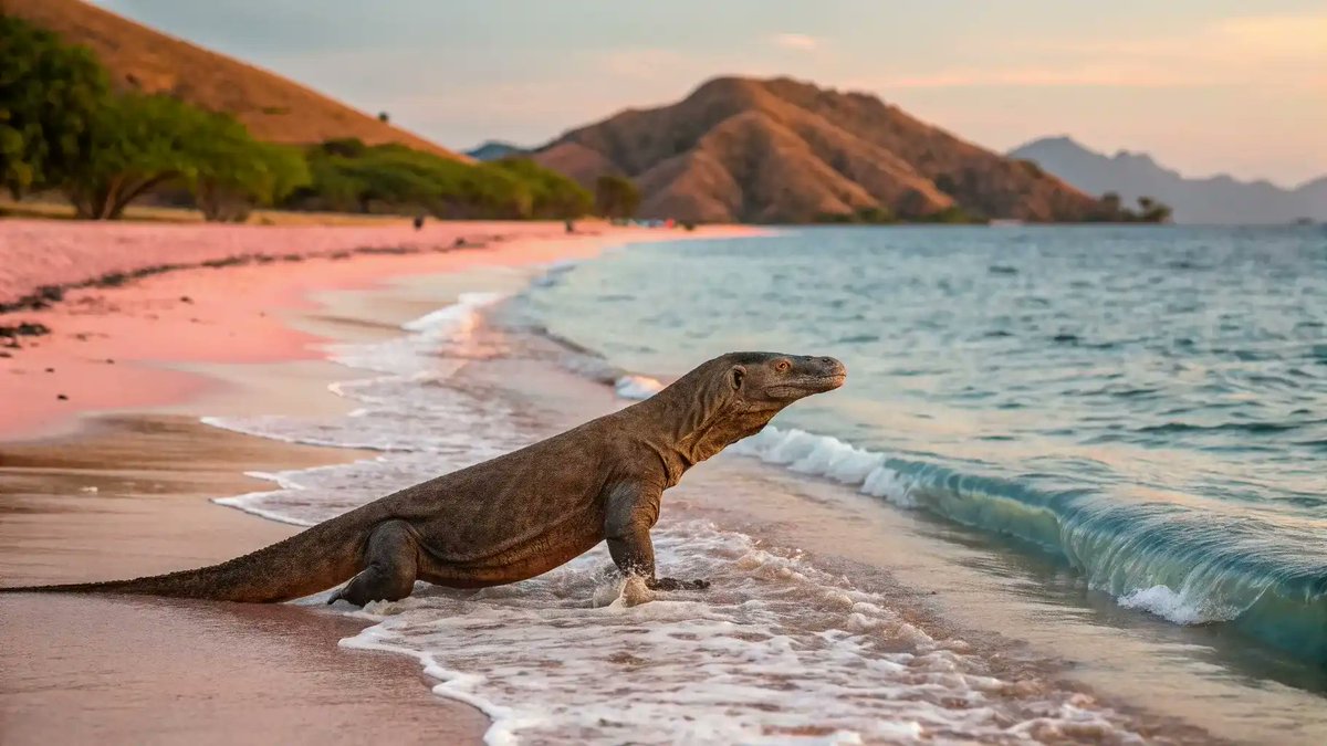 Cmdr_Hadfield's tweet image. There be dragons - Komodo Island from space. So many beautiful beaches, if you don&apos;t mind the world&apos;s largest lizard. 
esa.int/ESA_Multimedia…
(images @esa, Komodo Luxury)