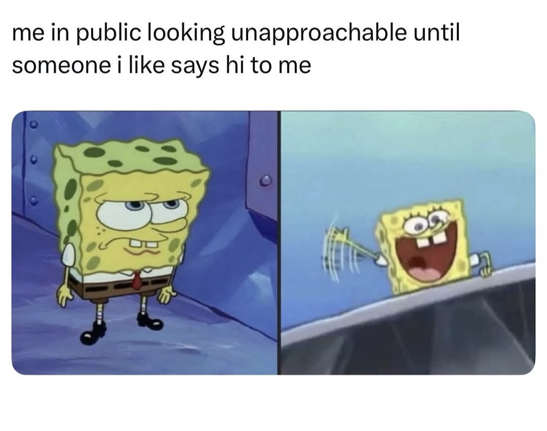 MemeOn___1M's tweet image. Me: Introvert Mode ON…
Also Me: Waiting for that one person
#RelatableAF #SocialAnxietyThings #IntrovertVibes #MoodSwitch #MemeLife