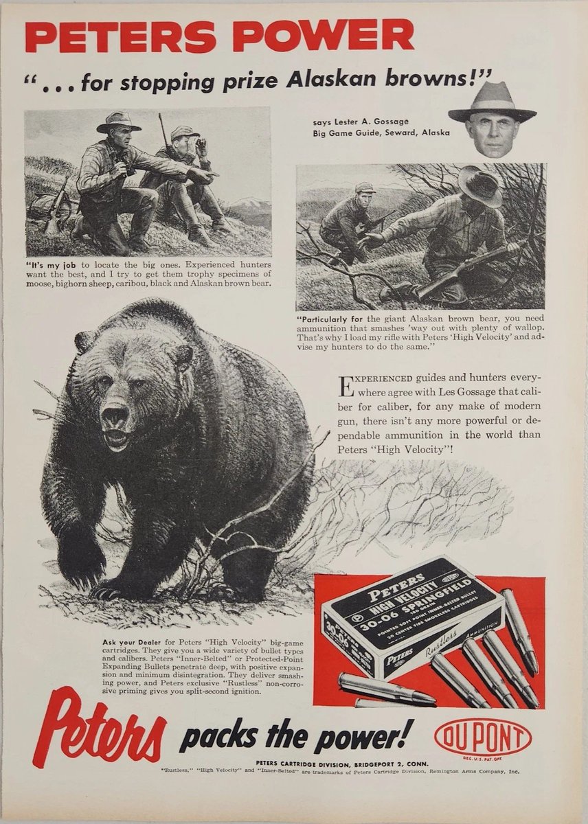 Yawn.....I grew up in Alaska and thank God my Father never had to take on a 1500 pound Kodiak Bear that was as dense as Charlie Kirk's neck since we had only the puny ass 30-06 for moose and bears for hunting.