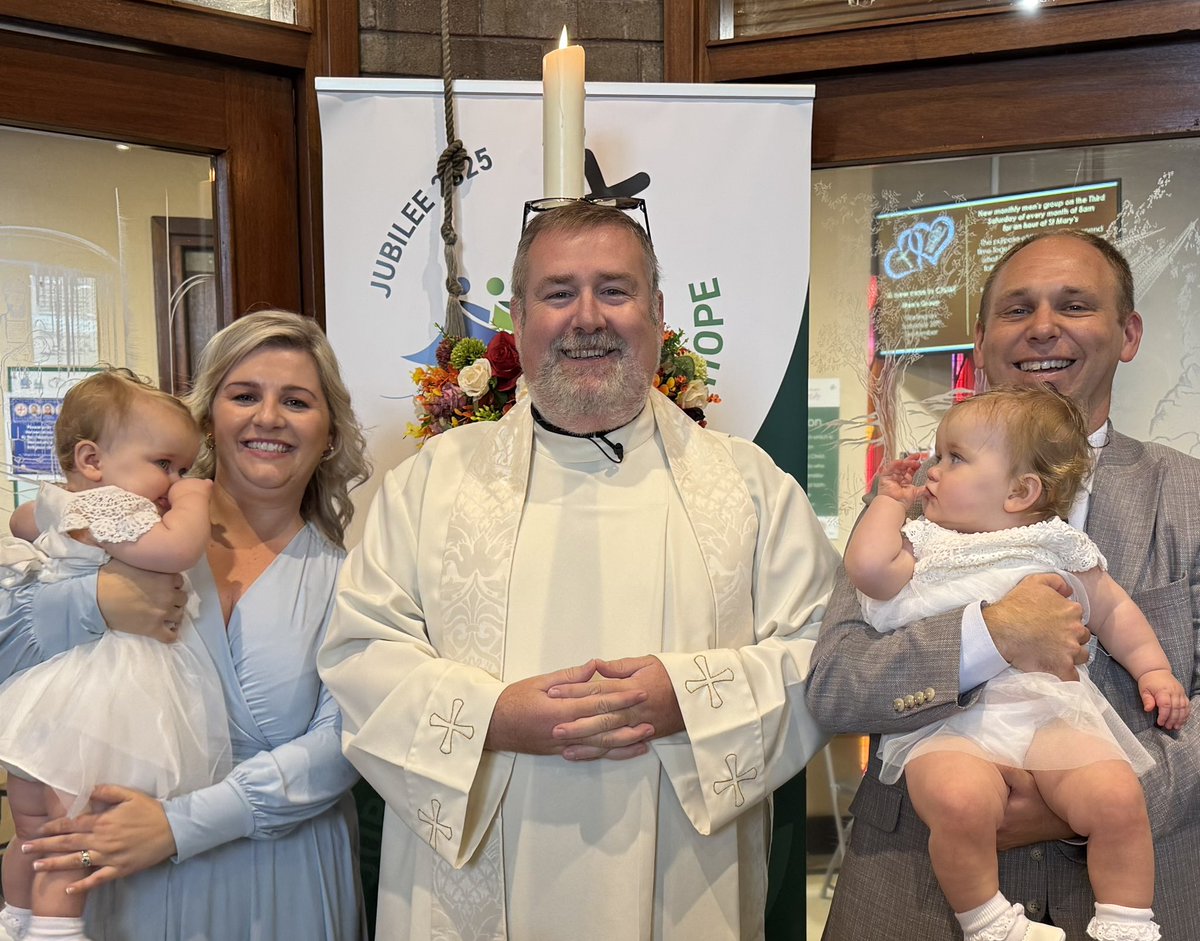 A joy to welcome into our Faith Family little Orla and Fia today. May the great gift of the Holy Spirit bestowed upon you today always be your guide and support.