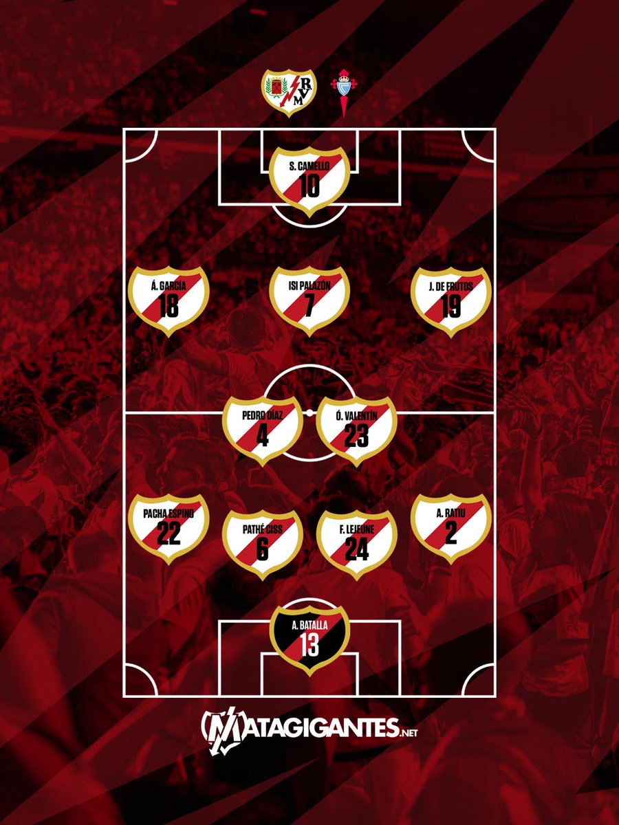 Este es el once inicial elegido por Íñigo Pérez para el partido de hoy. 
<a href="/pathe_22/">Pathé Ciss 🇸🇳</a> ocupará el centro de la defensa junto a <a href="/lejeune_florian/">Florian Lejeune</a> 
<a href="/OscarValentin94/">Óscar Valentín</a> entra en el centro del campo y <a href="/9Camello/">Sergio camello 9</a> en punta.