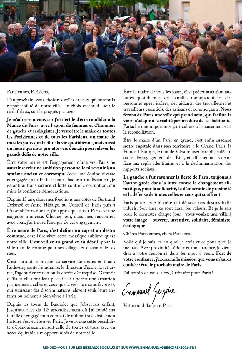 Ce dimanche matin sur les marchés du 13e : nous sommes mobilisés pour échanger avec vous ! 🙂

Avec énergie et conviction, nous portons la candidature d’<a href="/egregoire/">Emmanuel Grégoire</a> pour un Paris qui prend soin et qui facilite la vie des Parisiennes et Parisiens🌹✨

#Paris13 #Municipales2026