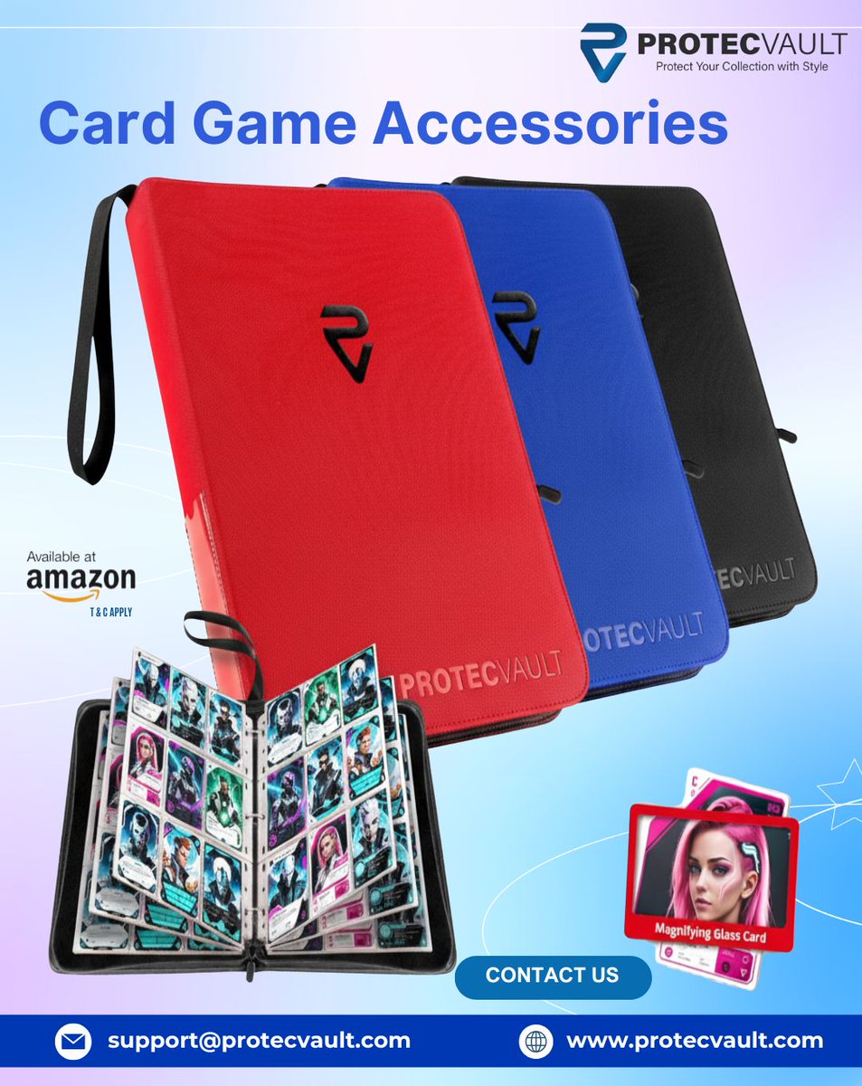 protecvault's tweet photo. Discover ProtecVault's premium card binders, ideal for card game accessories! Durable, water-resistant, acid-free pages hold 900 cards. Sleek designs, secure zippers protect Pokémon, MTG, sports cards. 

Visit https://t.co/fyh5QlgwzH
Amazon: https://t.co/Zm90AbTSYH https://t.co/iOXOcwBk2a