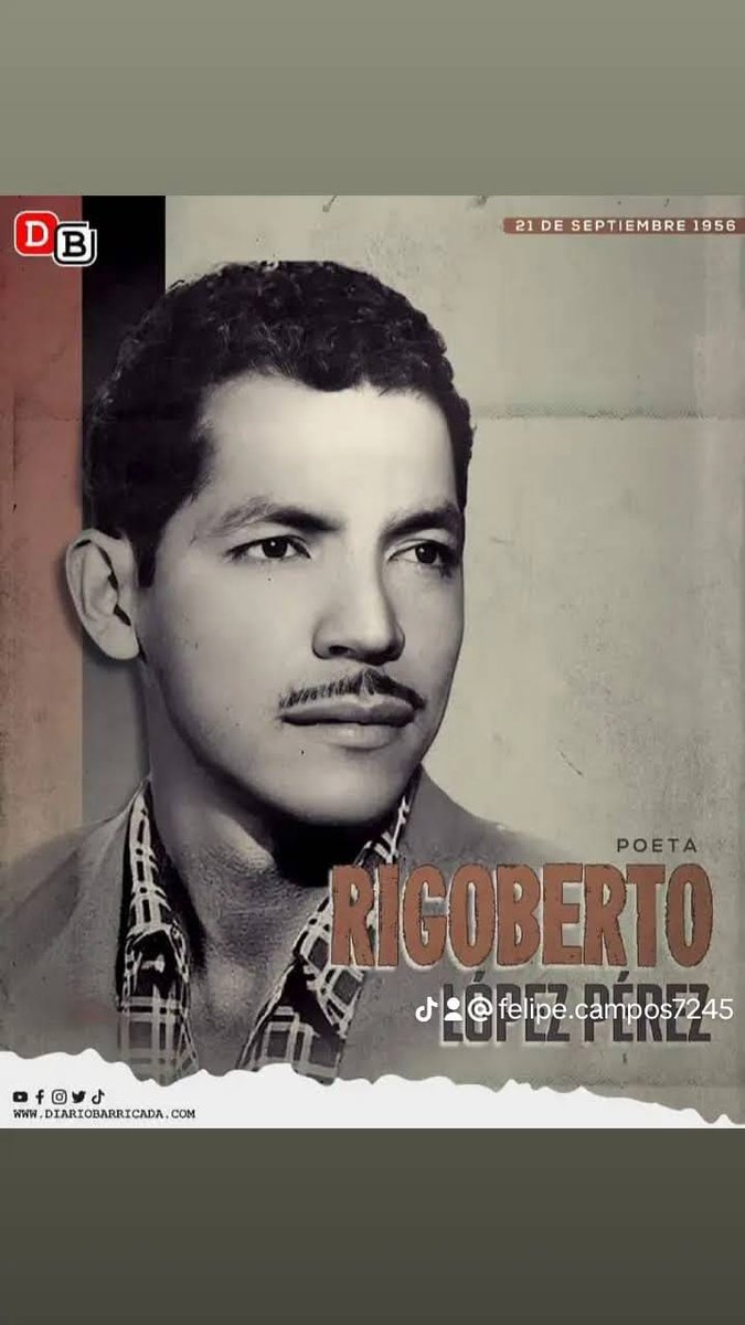 21 de septiembre de 1956 :
Rigoberto López Pérez " Héroe Nacional ", ajusticio al dictador Anastasio Somoza García. Vengando así, el vil asesinato del General Augusto C. Sandino en 1934. Fue el inicio del fin de la dinastía Somocista.
#4619SiempreMásAllá