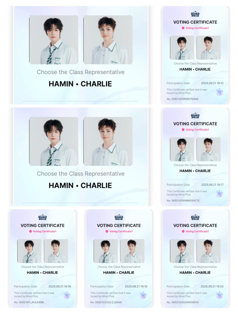 Sebenarnya aku punya 41 akun tapi untuk sementara 7 akun dulu yah vote #SONGHA &amp; #HAMIN #SMTR25